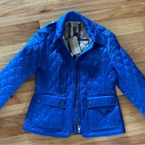 Final sale- NWT- authentic Burberry Brit blue - quilted jacket- size L